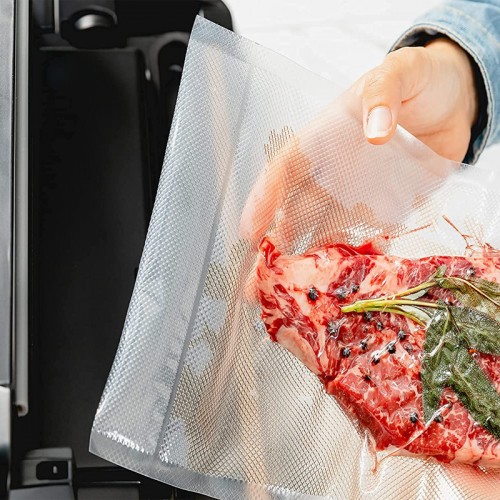 Nylon PE sous vide chamber kitchen transparent embossed packing vacuum sealer bags