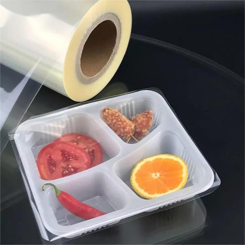 Custom Design Plastic Lid Sealing Film For Disposable Fast-Food Box Plastic Lidding Packaging Roll Film