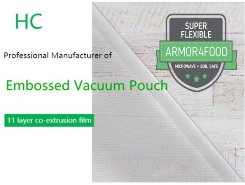 High Resistance Barrier Nylon Pe Plastic Packaging Embossed Vacuum Bag