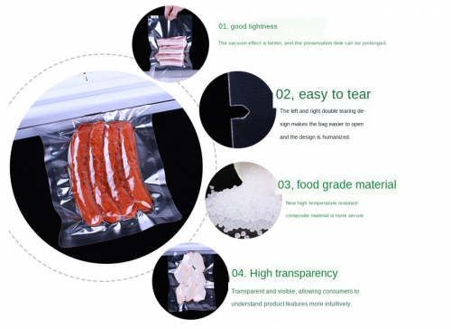 Leakproof custom clear plastic food packing nylon retort pouch/food vacuum sealer bags