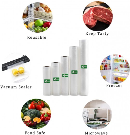 Factory Direct Sale Food Grade PA/PE Plastic Vacuum Sealer Rolls for Household food vac storage sous vide texture